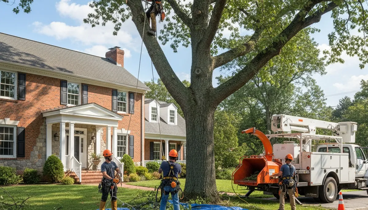 Tree service crew in Cherry Hill, NJ handling professional tree trimming and removal