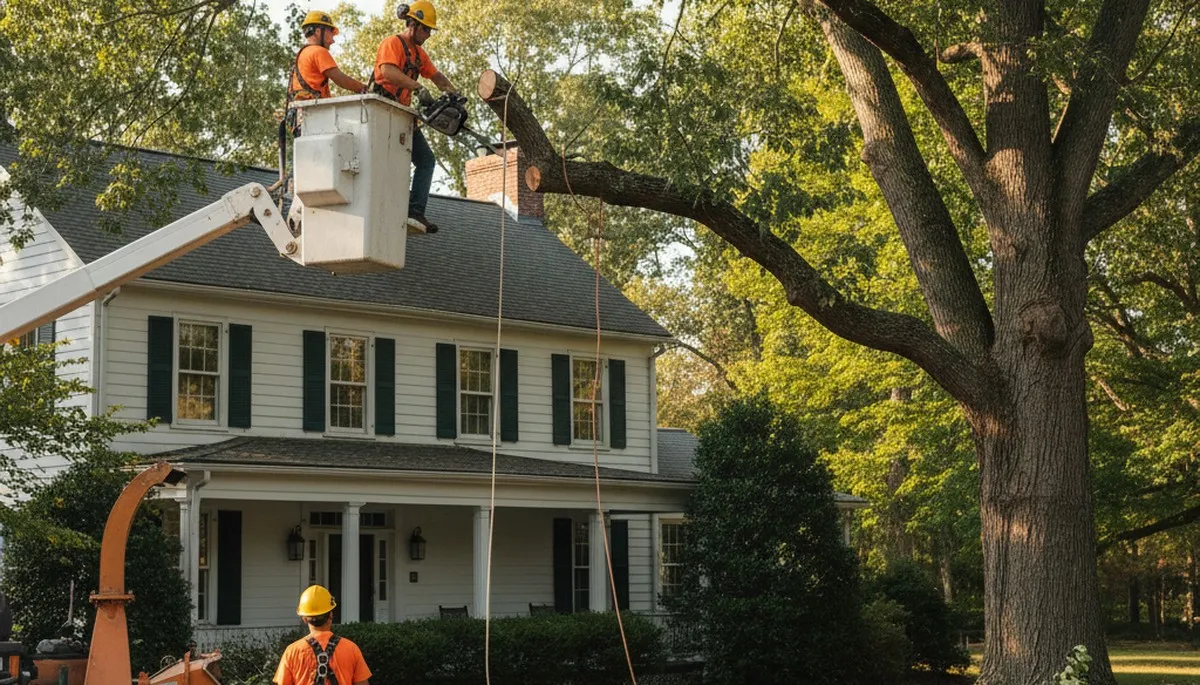 Tree service crew in Cherry Hill, NJ providing professional tree trimming and removal services