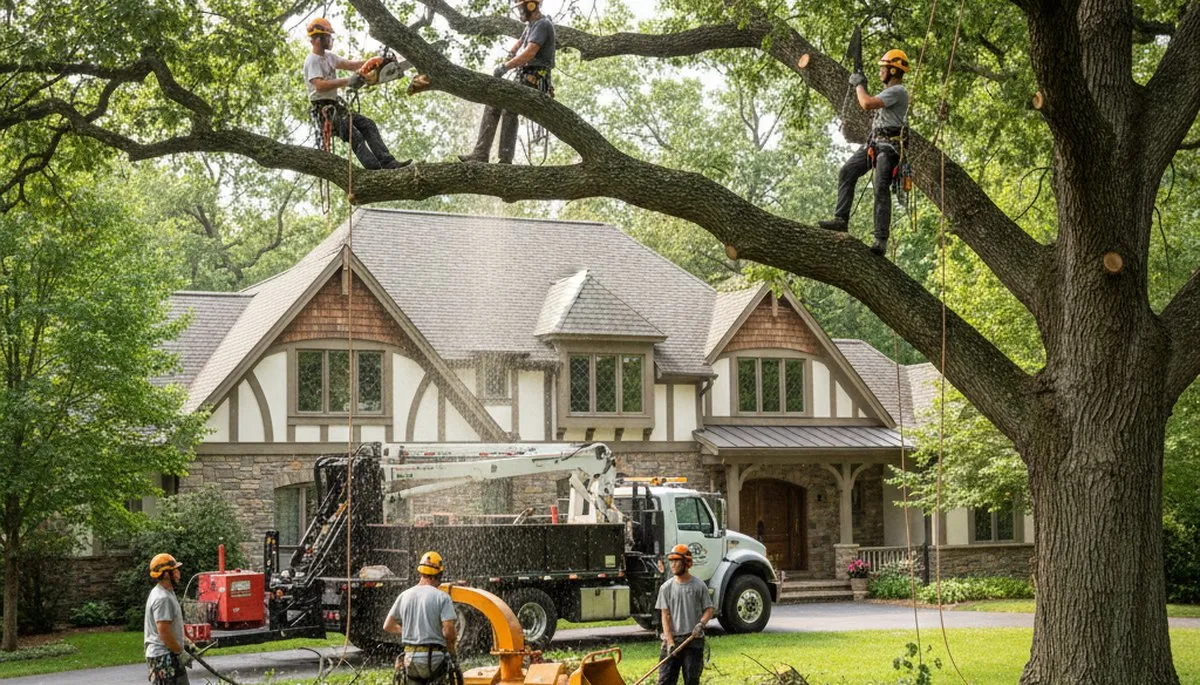 Tree service crew in Cherry Hill, NJ providing professional tree care and removal services