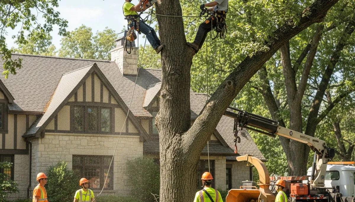 Tree service crew providing professional tree trimming and removal in Cherry Hill, NJ